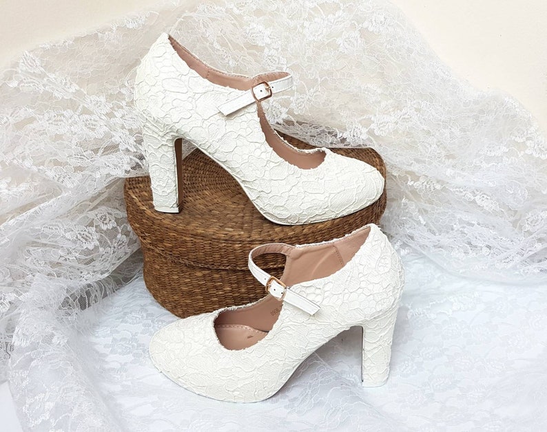 block heels ivory
