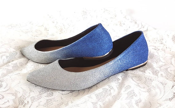 flat silver glitter shoes