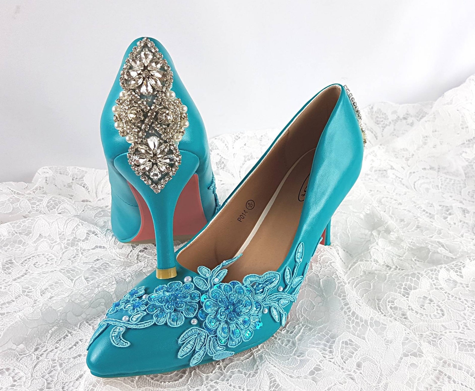 Wedding Shoes Turquoise Lace Bling Wedding Shoes Turquoise - Etsy
