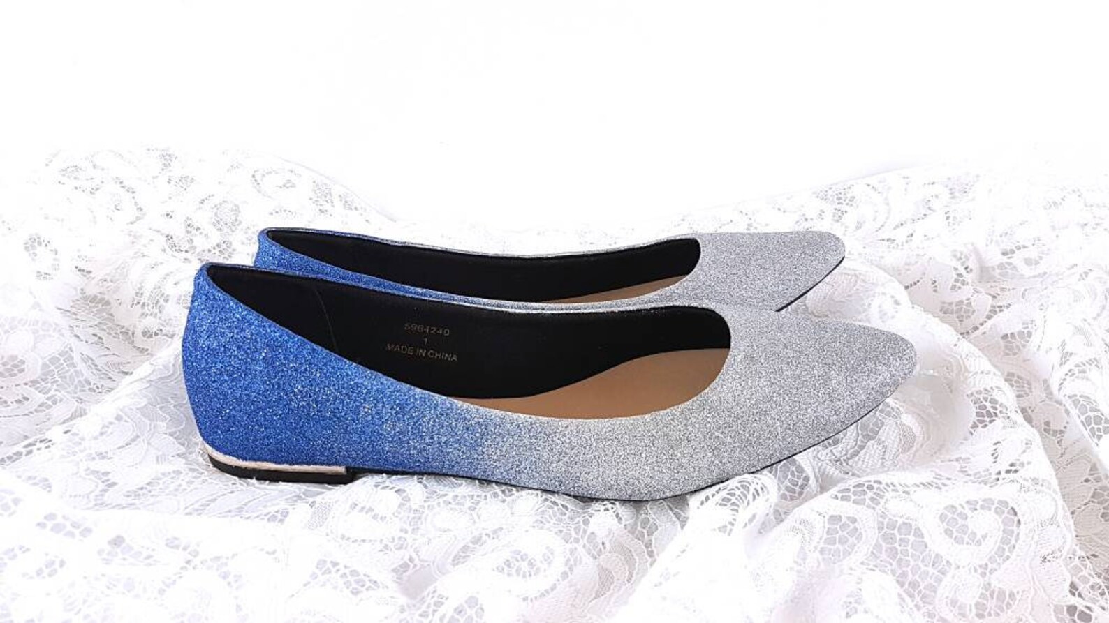 silver and blue dress shoes