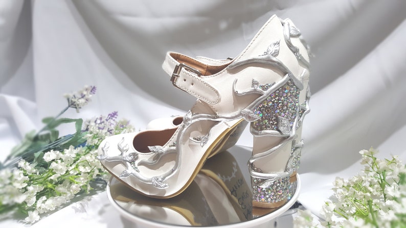Mary Jane Block Heel Custom Wedding Shoes White Mary Jane - Etsy