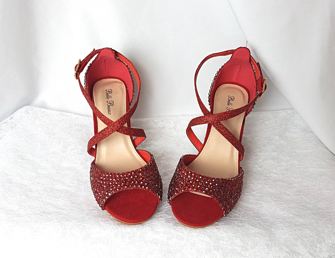 Wedding Shoes Block Heel Red Wedding Shoes Red Red Shoes Etsy UK