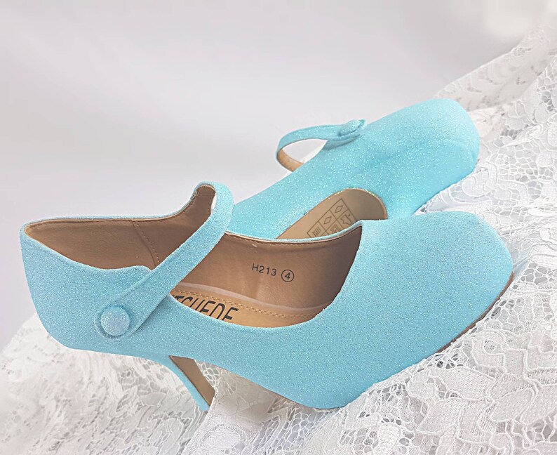 Mary Jane Wedding Shoes Kitten Heel Blue Mary Jane Wedding - Etsy UK