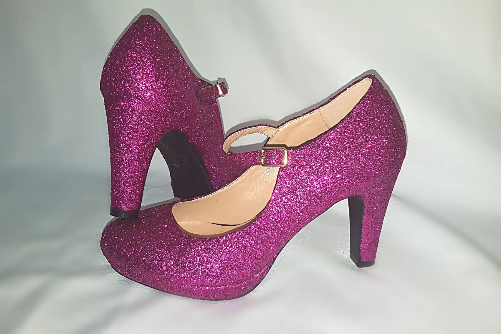 Mary Jane glitter shoes block heel pinkMary Jane wedding Etsy