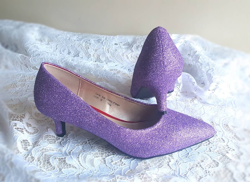 Purple Shoes Low Heel Wedding Shoes Low Heel Lilac Wedding Etsy UK