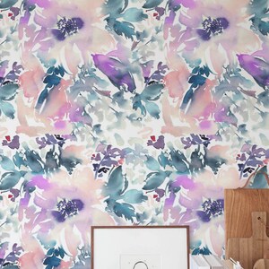Sparrow With Flowers wall decor Repositionable Sparrow wall mural Reusable Removable MAF022 Peel and stick Leaves removable wallpaper