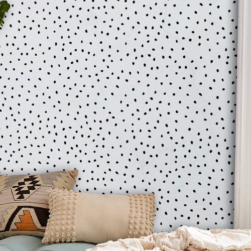 Drawn Dot Removable Wallpaper Simple Wall Mural Geometric Etsy