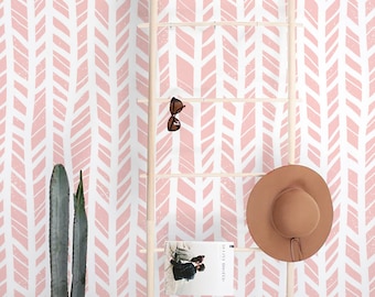 Herringbone Pastel removable wallpaper, Geometric wall mural, Simple wall decor, Reusable, Removable, peel and stick, Repositionable MAF025