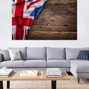 Flag of UK Framed Canvas, United Kingdom, England, Europe, Flag Wall, Flags, Wall Decor, Cool Poster, Framed Large Print, Canvas Print, Wall
