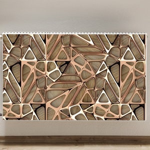 Printed Magnet, Gold Lattice Radiator Cover, Bronze Magnetic Masking Frame, Brown Printed Magnet, Geometric Magnet Mat, Printed Protector