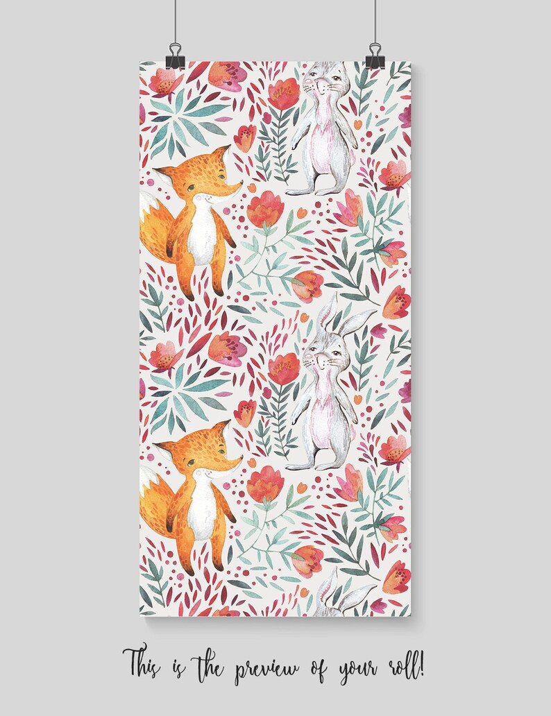 Vintage Foxy Wall Mural Animals Wall Decor Wild Animals Etsy