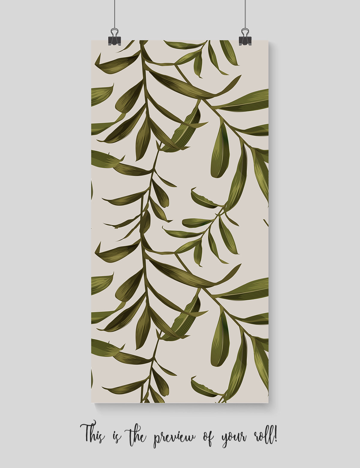 Leaf Green Wall Decor, Watercolor Wall Mural, Leaves Removable Wallpaper, Peel and Stick ...