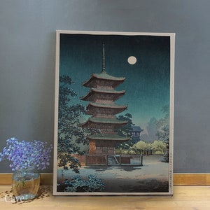 Japanese Art Print Asakusa Kinryusan by Tsuchiya Koitsu Cotton Canvas, Digital Print, Iconic Art, High Quality, Home Interior #1096
