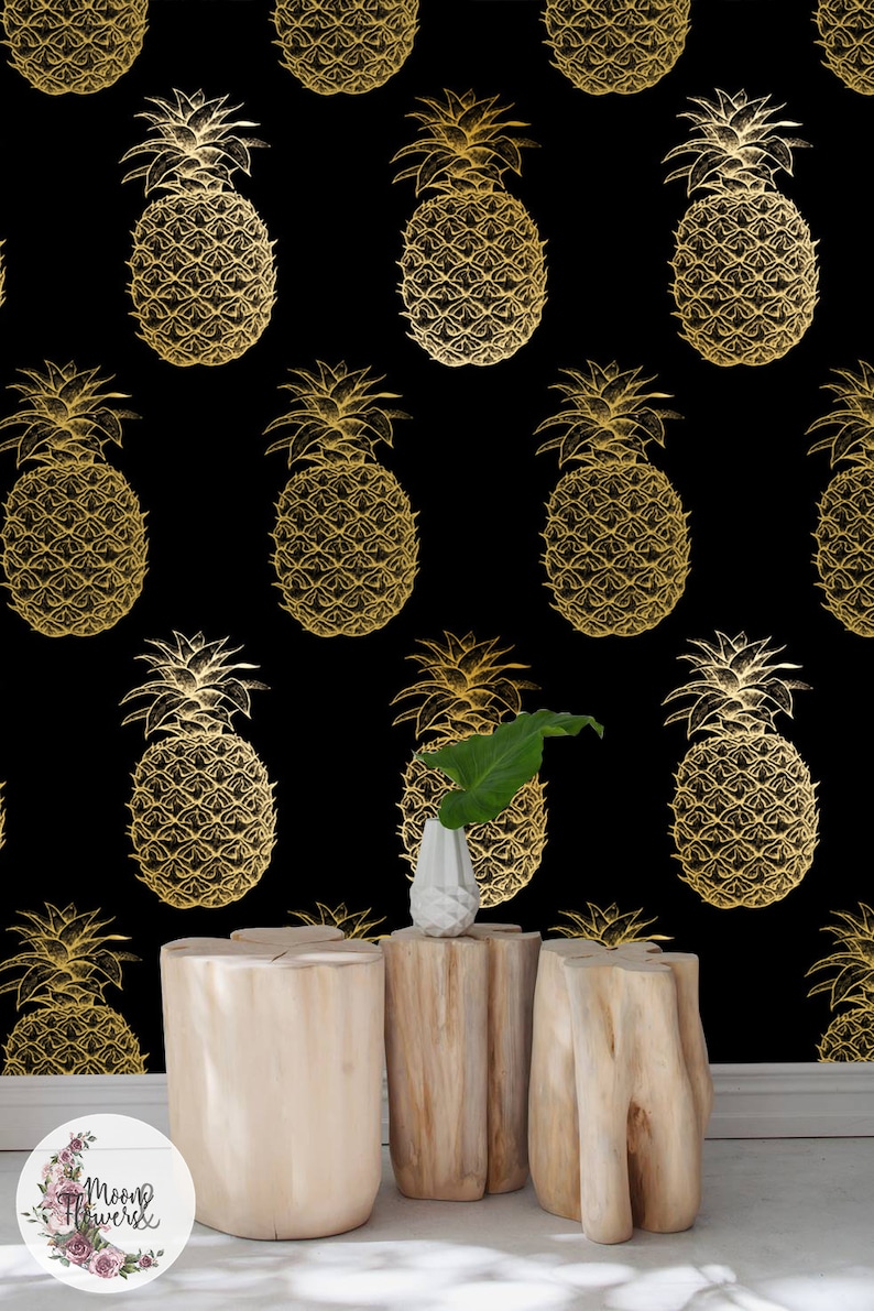 Lujoso Fondo De Pantalla Extraible Pina Mural De Pared De Etsy