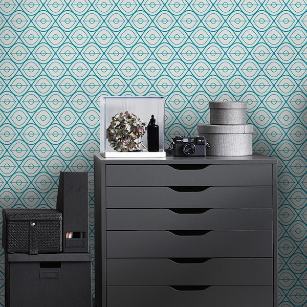 Blue and Mustard Wallpaper Etsy