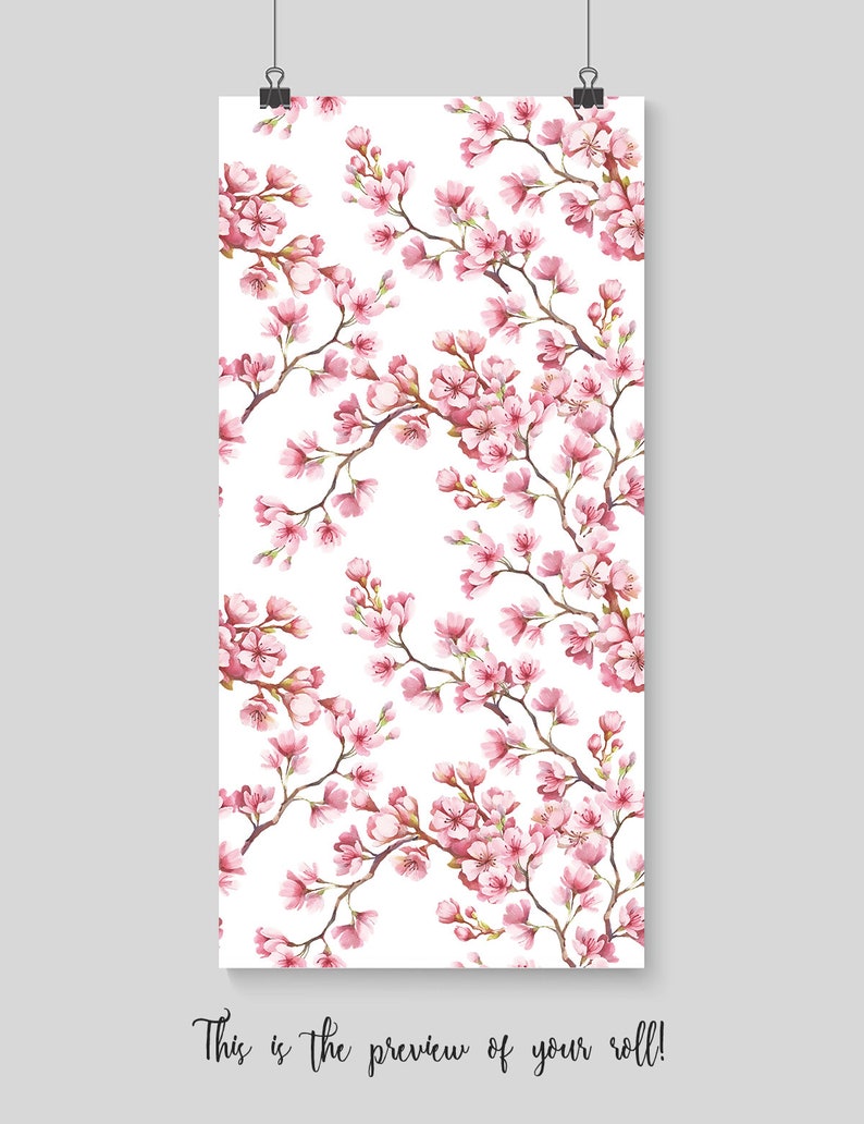 Cherry Blossom Wall Decor Floral Removable Wallpaper Flowers Etsy