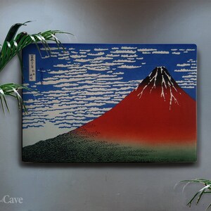 Red Fuji Southern Wind Clear Morning Katsushika Hokusai Cotton Canvas, Digital Print, Iconic Art, Classical Painting, Reproduction #540