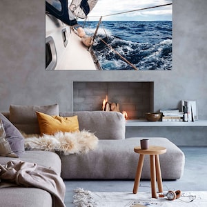 White Sails of Yachts Large Print, Wall Decor, Ocean Prints, Sea Canvas Print, Cool Poster, Wall Art, Sport, Motivation, Poster, Decoration