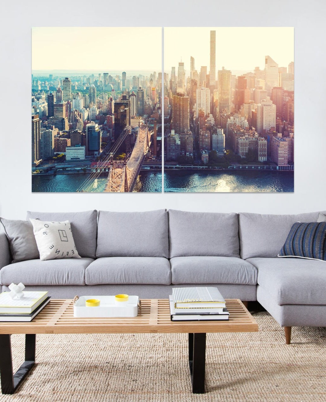 New York City Skyline Wall Art Hanging, Canvas Print, Skyscrapers ...
