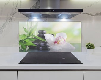 Tulup Panneaux De Cuisine Sur Verre - 100x50cm - Plantes Et Oiseau