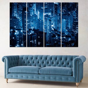 City of China Wall Decor Canvas, Panoramic Decor, Cityscape, Skyscrapers, Metropolis, Big City, Poster Print, Printable Photography, Wall
