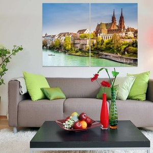 Basel, Switzerland Panel Art, Cool Poster,  Framed Large Print, Home Decor, Town, Wall Art Hanging, Printable, Room Decor, Canvas, Poster