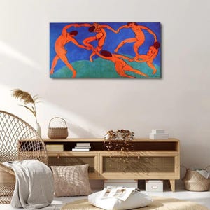Canvas Pictures, The Dance By Henri Matisse Canvas, Blue Artwork Gift Anniversary, Orange Abstract Painting , Artwrok Large Wall Art