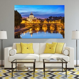 Saint Peter Basilica, Framed Large Print, Italy Decor, Italy Framed Canvas, Rome Panel Art, Home Decor Printable, Cool Poster, Wall Art