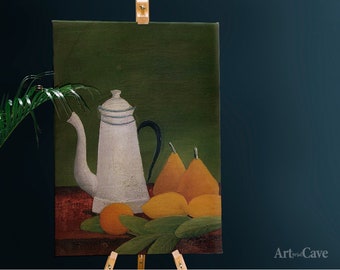 ティーポットとフルーツのある静物画 アンリ・ルソー レトロポスター