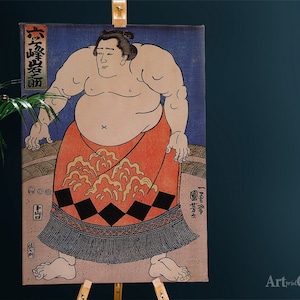 Kuniyoshi Utagawa The Sumo Wrestler Cotton Canvas, Digital Print, Iconic Art, Living Room, Modern Print, Old Prints #515
