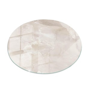 Marble Imitation Glass Table Top, Creamy Minimalist Glass Tabletop, Durable Tempered Glass Tabletop, Elegant Glass Table Surface