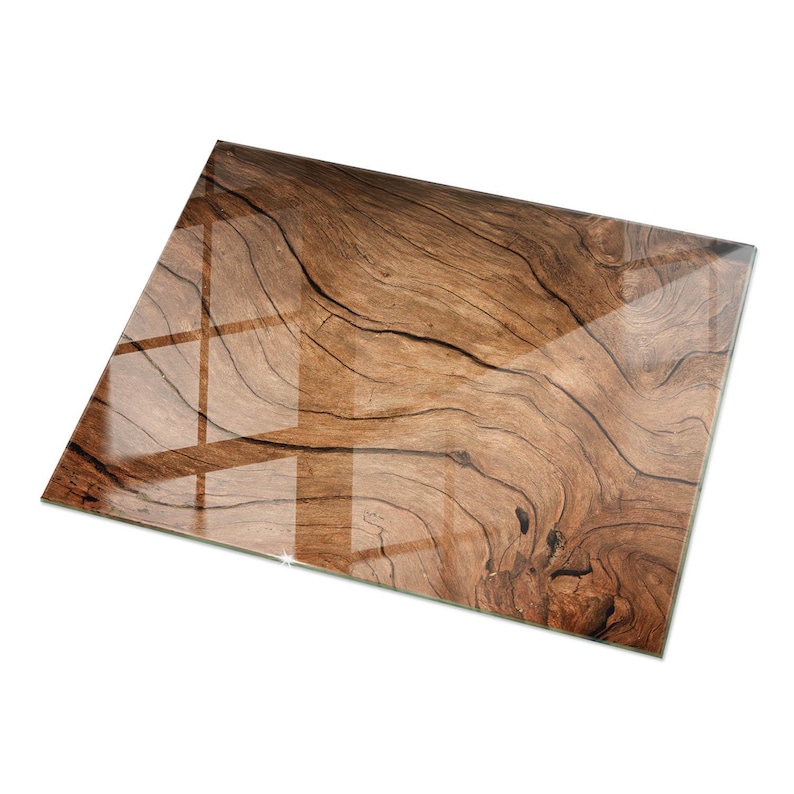 Natural Wood Pattern Glass Table Top, Brown Scandinavian-style Glass ...