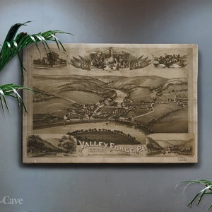 Old Valley Forge-kaart 1890 katoencanvas, digitale print, kaartposter, hoge kunst, reproductie, canvas muurkunst #93