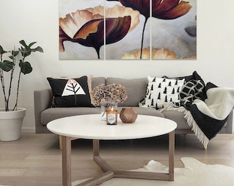 Mohnblume abstrakte Malerei Panel Art, Wandkunst, Cooles Poster, druckbare Malerei, Wiese, Blumen, Blumen, Zimmer Dekor, Wand-Dekor, Mohn, Farbe