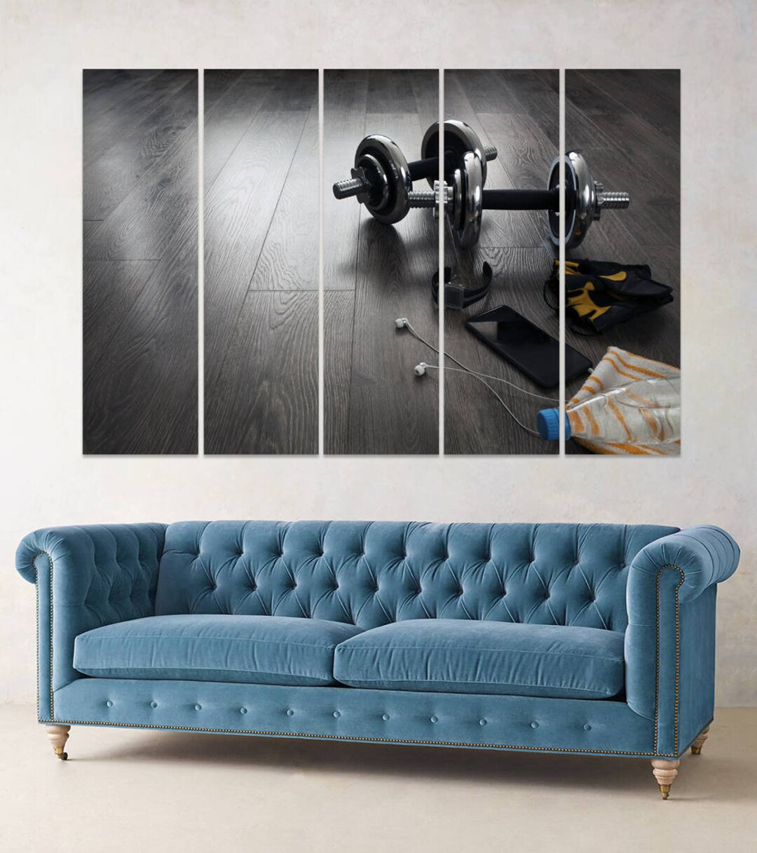 Bannière Fitness Personnalisée Haltérophilie - Décoration Home Gym, Art Mural, Neuve