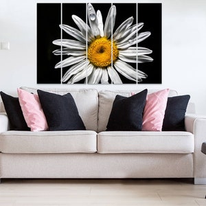 Daisy Panel Art, Flower Print, Floral Canvas, Garden Decor, Wall Art Hanging, Cool Poster, Large Print, Canvas Print, Panels, Framed Canvas