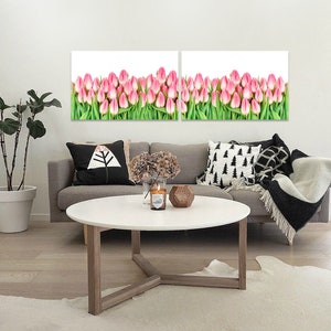 Tulip Canvas, Blumendruck, Wandkunst, gerahmter großer Druck, Panels, Posterdruck, gerahmte Leinwand, Panel Art, Dekor, Wohnkultur, Natur, Blumen
