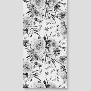 Charcoal Roses wall decor, Floral wall mural, Watercolor removable wallpaper, Peel and stick, Removable, Reusable, Repositionable MAF037 image 2