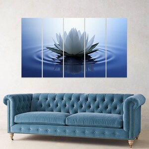 Lotus Zen Framed Canvas, Poster Print, Home Decor, Zen Art, Yoga Print, Buddhism Digital, Relax, Panels, Nature, Zen Print, Cool Poster