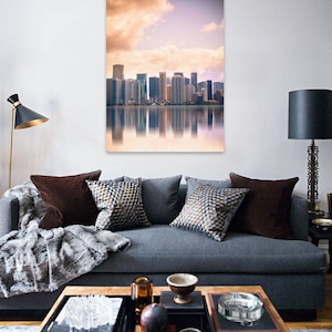 Miami Skyline Poster Print, Skyscrapers Canvas, Printable Photography, Architecture, Urban Life, America, Big City Art, Decoration, Wall