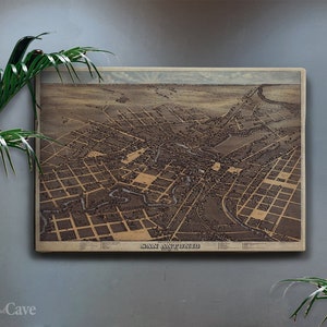 Alte Karte San Antonio 1873 Baumwollleinwand, Digitaldruck, Karte Poster, Wandkunst, Illustrationsdruck, Baumwollstoff #98