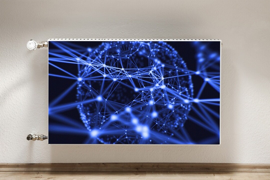 Printed Radiator, Abstract Technology Printed Radiator for Home, Blue ...