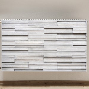 Gedrukte radiator, moderne wandverwarming, beige bedrukte radiator, grijze bedrukte magneet, steen bedrukte radiator voor thuis, rustiek decor