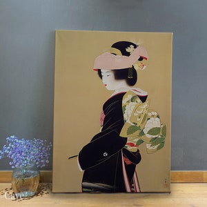 Braut Uemura Schoen Ukiyoe Baumwollleinwand, Digitaldruck, kultige Kunst, modernes Interieur, Reproduktion, Wandkunst auf Leinwand #531
