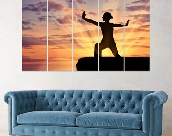 Arte en panel para práctica de yoga, meditación, ying yang, armonía, decoración del hogar, relajación, zen, impresión zen, ying yang, arte de pared, panel, decoración, impresión