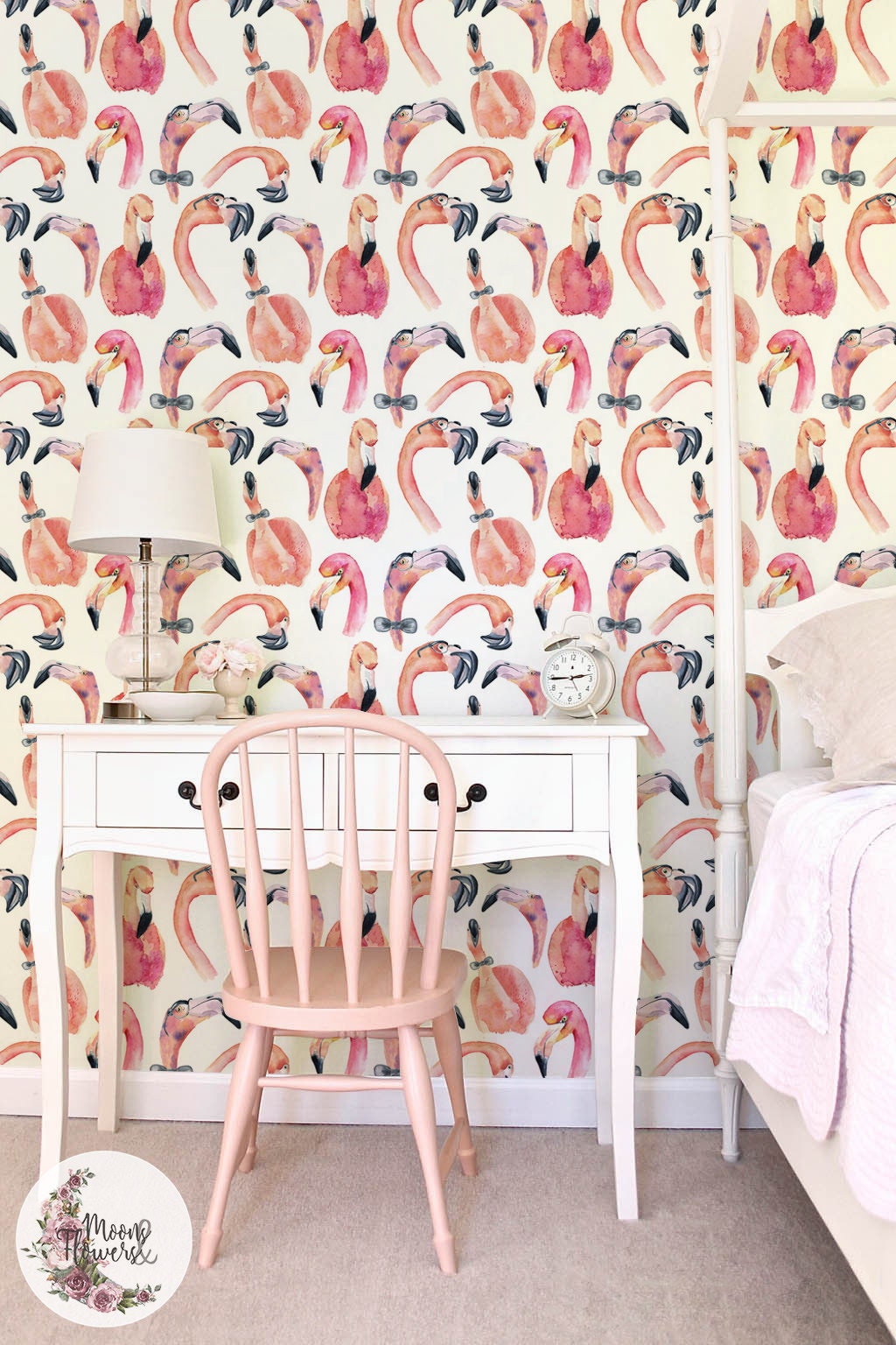 Crazy Flamingo removable wallpaper Animals wall mural Etsy