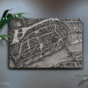 Frankfurt Am Main Merian 162Innenstadt Lienzo de algodón, impresión digital, póster de mapa, colección de arte, póster histórico, arte mural en lienzo n.º 770