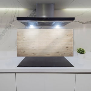 Wood Knots Backsplash, Beige Wall Tempered, Brown Glass Splashback, Timber  Kitchen Wall Protection, Easy to Install, Idea Gift 