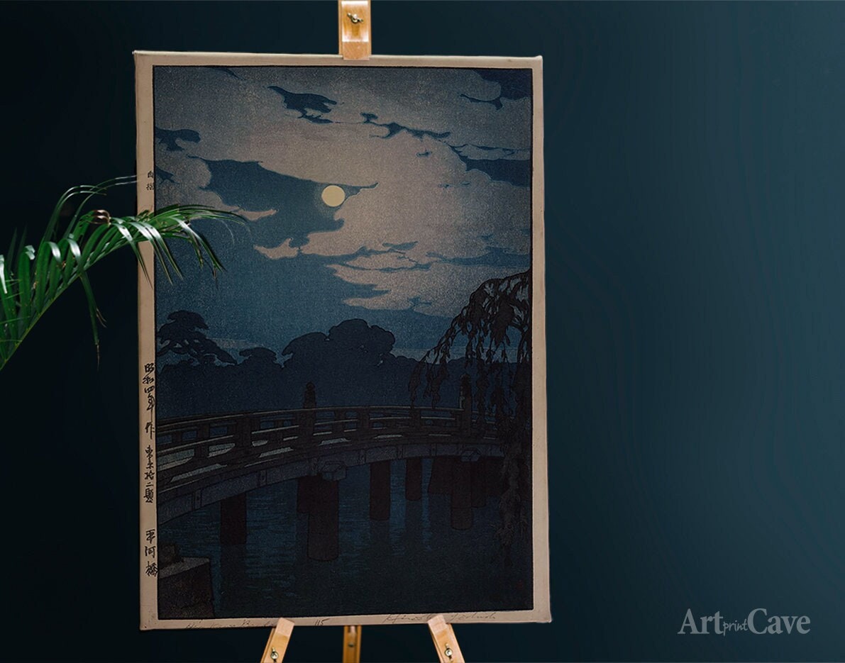 Japanese Art Print Hirakawa Bridge by Yoshida Hiroshi Cotton