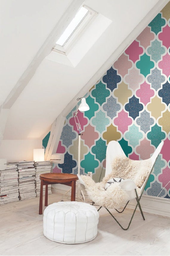 Bezauberndes Wandbild mit Punkten gekritzelmuster entfernbare